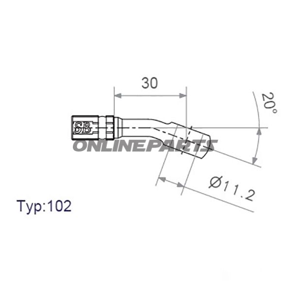 Vario Banjo Fittingtyp102 11.2Mm 20Deg Gold
