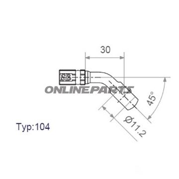 Vario Banjo Fittingtyp104 11.2Mm 45Deg Gold