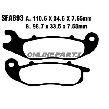 Brake Pads Sintered Hh Scooter Ebc Sfa693hh