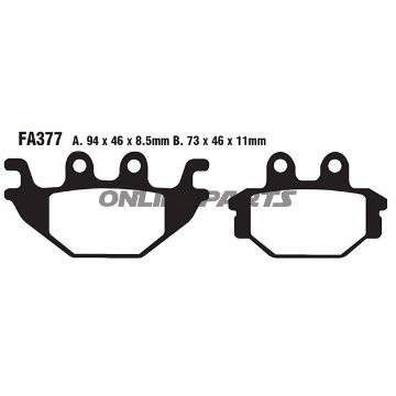 Brake Pads Semi-Sint V Ebc Fa377v