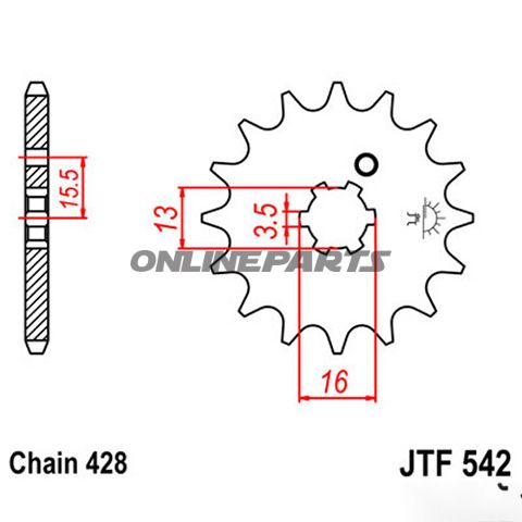 Front Sprocket 10 Tooth Pitch 428Large Spline 6 Inner Diameter 13/16