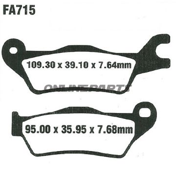 Brake Pads Semi-Sint V Ebc Fa715v