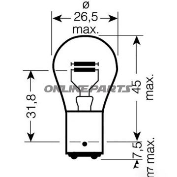 Bulb 6V21/5W Jmpbay15d 10 Pcs