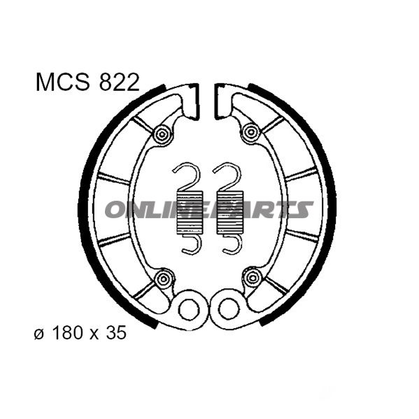 Brake Shoes Rear With Springs Trw Luc