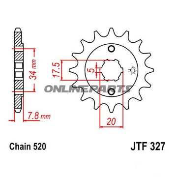Front Sprocket 13Tooth Pitch 520Large Spline 5 Mm 17.5/20