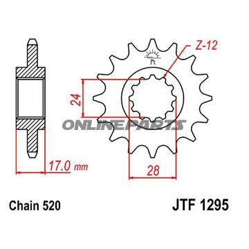 Front Sprocket 15Tooth Pitch 520Narrow Spline 24/28