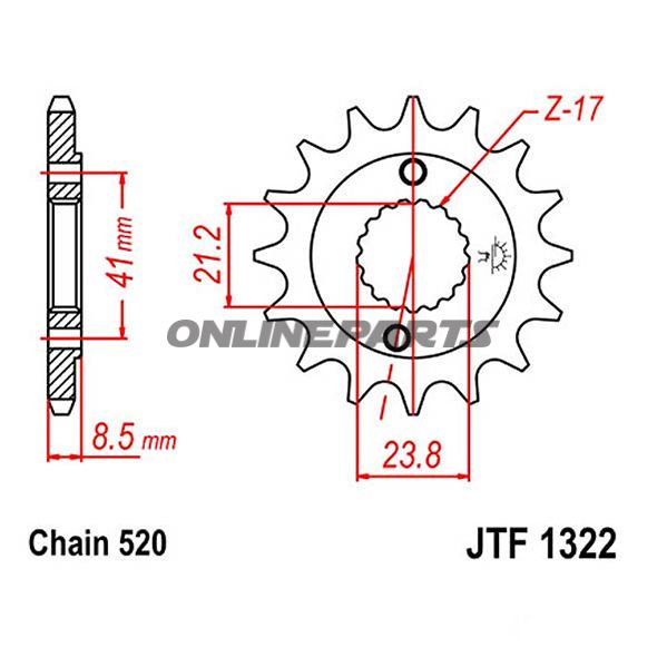 Front Sprocket 14Tooth Pitch 520Narrow Spline 21/23