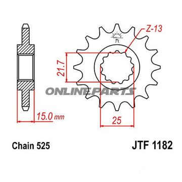 Front Sprocket 15Tooth Pitch 525Narrow Spline 22/25