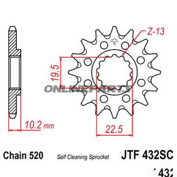 Front Sprocket Racing 13Tooth Pitch 520Narrow Spline 19.5/22