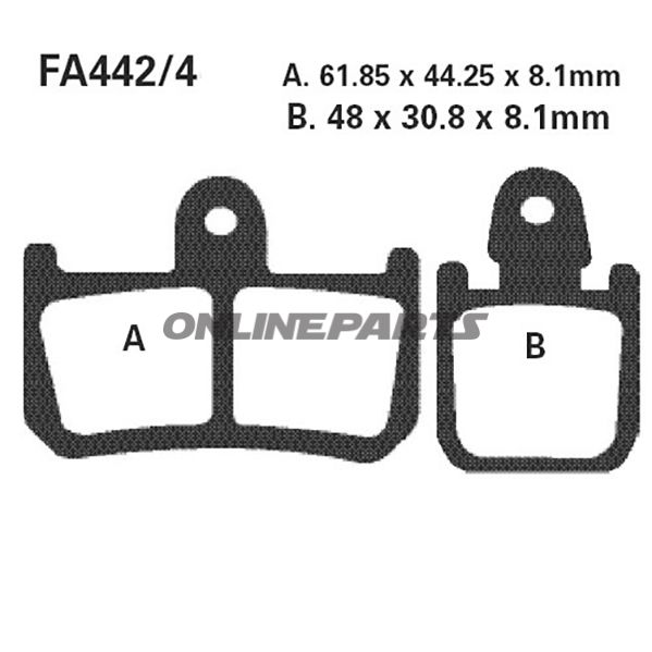Brake Pads Sintered Hh Ebc Fa442/4Hhaltn 7874829