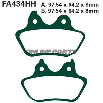 Brake Pads Sintered Hh Ebc Fa434hhaltn 7874175