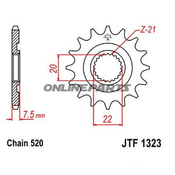 Front Sprocket Racing 13Tooth Pitch 520Narrow Spline 20/22