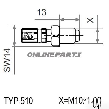 Typ510 M10x1.00 Goldmale Thread Fixed Vario