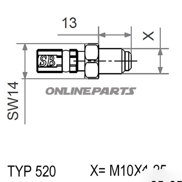 Typ520 M10x1.25 Bluemale Thread Fixed Vario