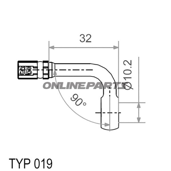 Typ019 10Mm 90Deg Gold Banjo Variotyp019 10 Mm 90 Gold