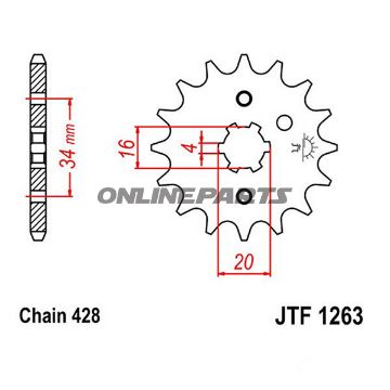 Front Sprocket 15Tooth Pitch 428Large Spline 4 Mm 16/20