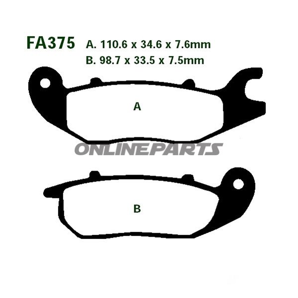 Brake Pads Scooter Ebc Sfa375altn 7872118