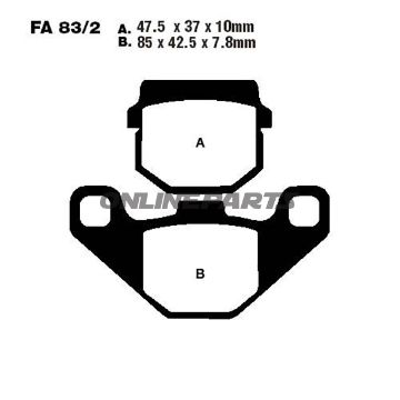 Brake Pads Scooter Sintered Hh Ebc Sfa083/2Hh