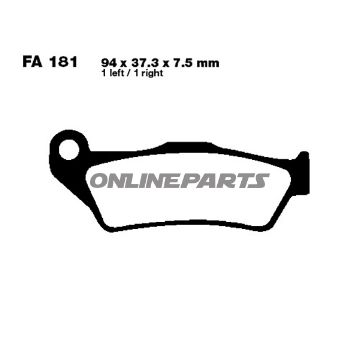 Brake Pads Scooter Sintered Hh Ebc Sfa181hhaltn 7873052