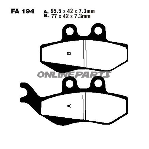 Brake Pads Scooter Sintered Hh Ebc Sfa194hhaltn 7873078