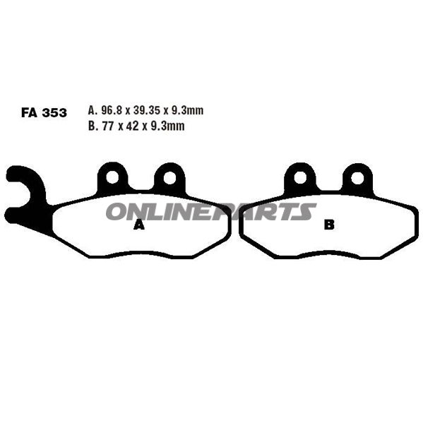 Brake Pads Scooter Sintered Hh Ebc Sfa353hhaltn 7873979