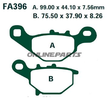 Brake Pads Scooter Sintered Hh Ebc Sfa396hhaltn 7870355