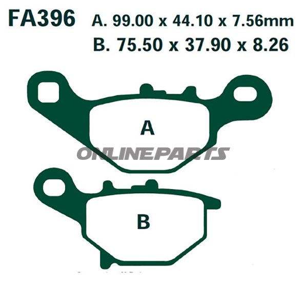 Brake Pads Scooter Sintered Hh Ebc Sfa396hhaltn 7870355