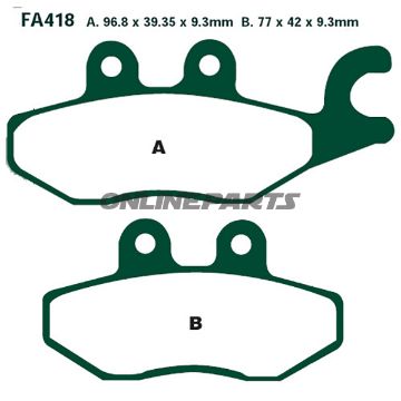 Brake Pads Scooter Sintered Hh Ebc Sfa418hhaltn 7874100