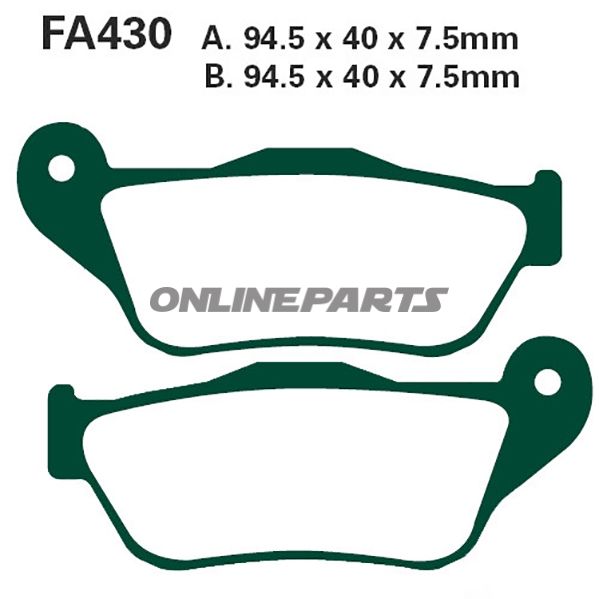 Brake Pads Scooter Sintered Hh Ebc Sfa430hhaltn 7875180