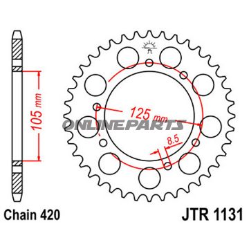 Rear Sprocket 65 Tooth Pitch 420Inner Diameter 105 Bolt Spacing 125