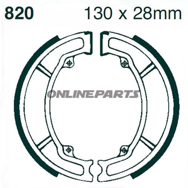 Brake Shoes Rear Excluding Springs Ebc