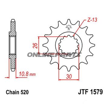 Front Sprocket 15Tooth Pitch 520Narrow Spline 26/30
