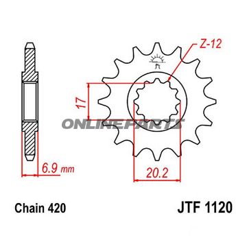 Front Sprocket 10Tooth Pitch 420Narrow Spline 17/20