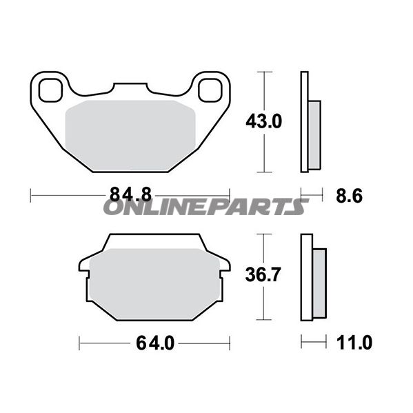 Brake Pads Scooter Sintered Srm Trwaltn 7323447