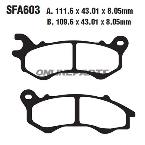 Brake Pads Scooter Sintered Hh Ebc Sfa603hhoder 7870120