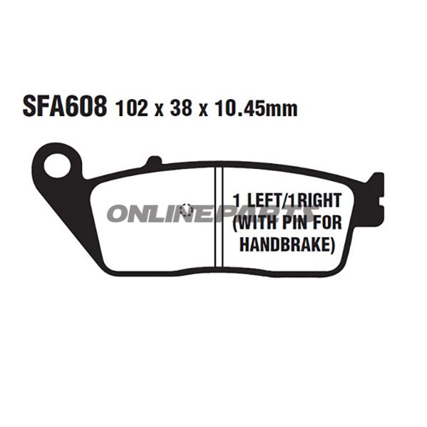Brake Pads Scooter Sintered Hh Ebc Sfa608hhaltn 7875560