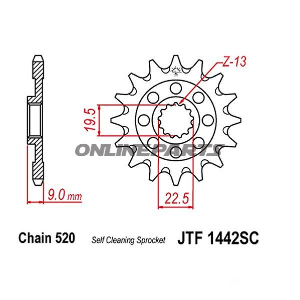 Front Sprocket Rac 14 Tooth 520Narrow Spline 19.5/22.5