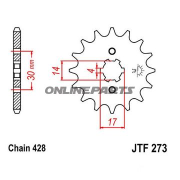 Front Sprocket 15T Pitch 428Large Spline 4Mm 14/17