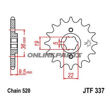 Front Sprocket 13T Pitch 520Large Spline 6Mm 19/22