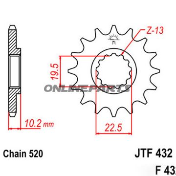 Front Sprocket 11T Pitch 520Narrow Spline 19.5/22