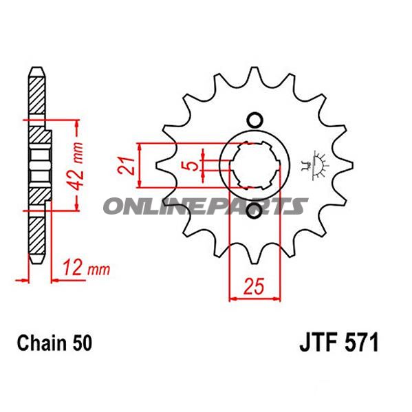 Front Sprocket 15T Pitch 530Large Spline 5Mm 21/25