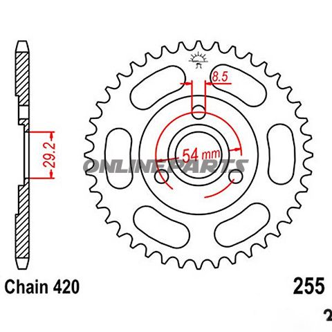 Rear Sprocket 30Tooth Pitch 420Inner Diameter 29.2 Bolt Spacing 54