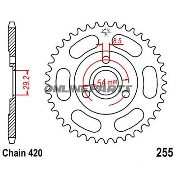 Rear Sprocket 35Tooth Pitch 420Inner Diameter 29.2 Bolt Spacing 54