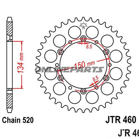 Rear Sprocket 39Tooth Pitch 520Inner Diameter 134 Bolt Spacing 150