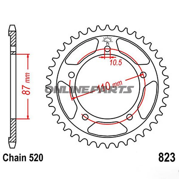 Rear Sprocket 49Tooth Pitch 520Inner Diameter 087 Bolt Spacing 110