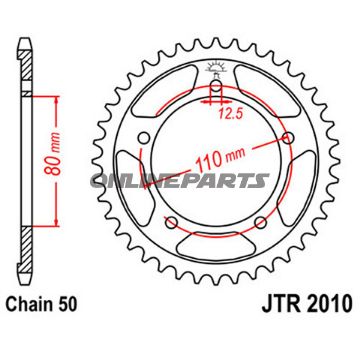Rear Sprocket 45Tooth Pitch 530Inner Diameter 080 Bolt Spacing 110