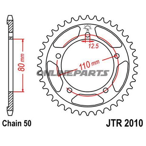 Rear Sprocket 45Tooth Pitch 530Inner Diameter 080 Bolt Spacing 110