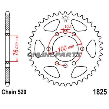 Rear Sprocket 43Tooth Pitch 520Inner Diameter 076 Bolt Spacing 100