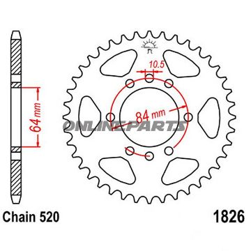 Rear Sprocket 35Tooth Pitch 520Inner Diameter 064 Bolt Spacing 084