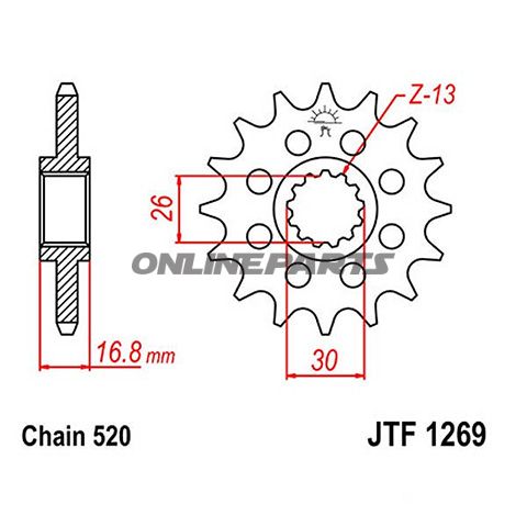 Front Sprocket Rac 14T Pitch 520Narrow Spline 22/24